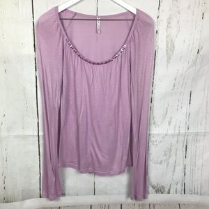 Tom K Nguyen Lavender Sequin Long Sleeve T…